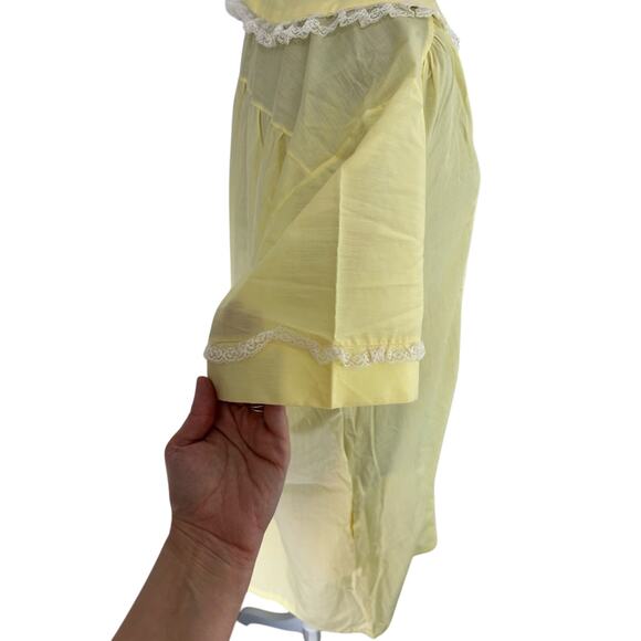 Smart Time Yellow- Day Dress POCKETS retro Vintage nightgown  casual lace collar - Picture 5 of 7